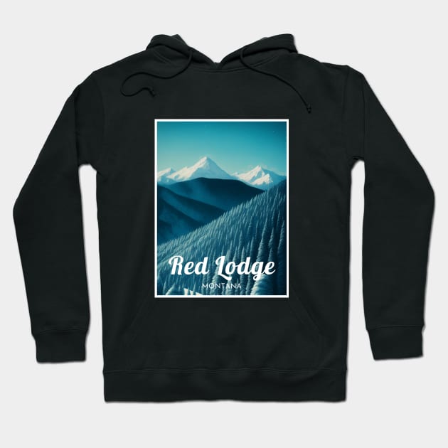 Red Lodge Mountain Montana Ski Hoodie by UbunTo